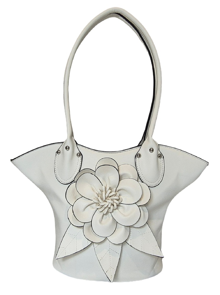Elegant Flower Handbag 1030-F White