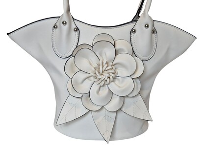 Elegant Flower Handbag 1030-F White