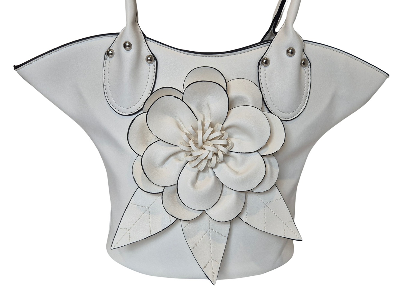 Elegant Flower Handbag 1030-F White