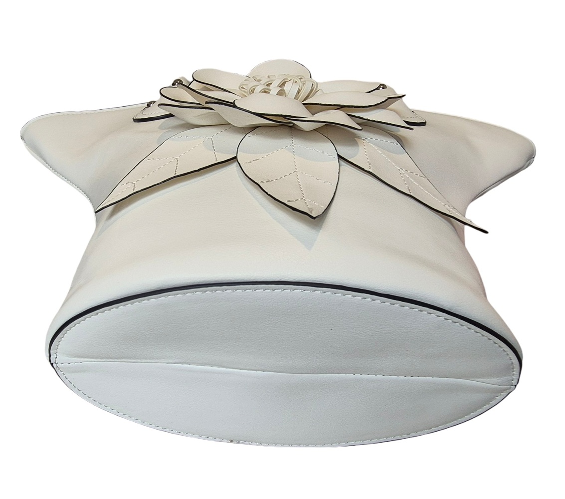 Elegant Flower Handbag 1030-F White