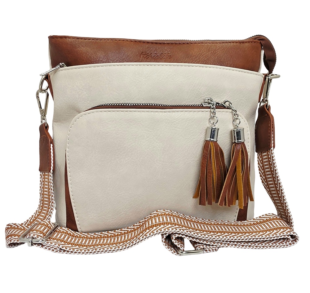 Biscotti Tassel Crossbody Bag  HCL001-A Cream - Tan