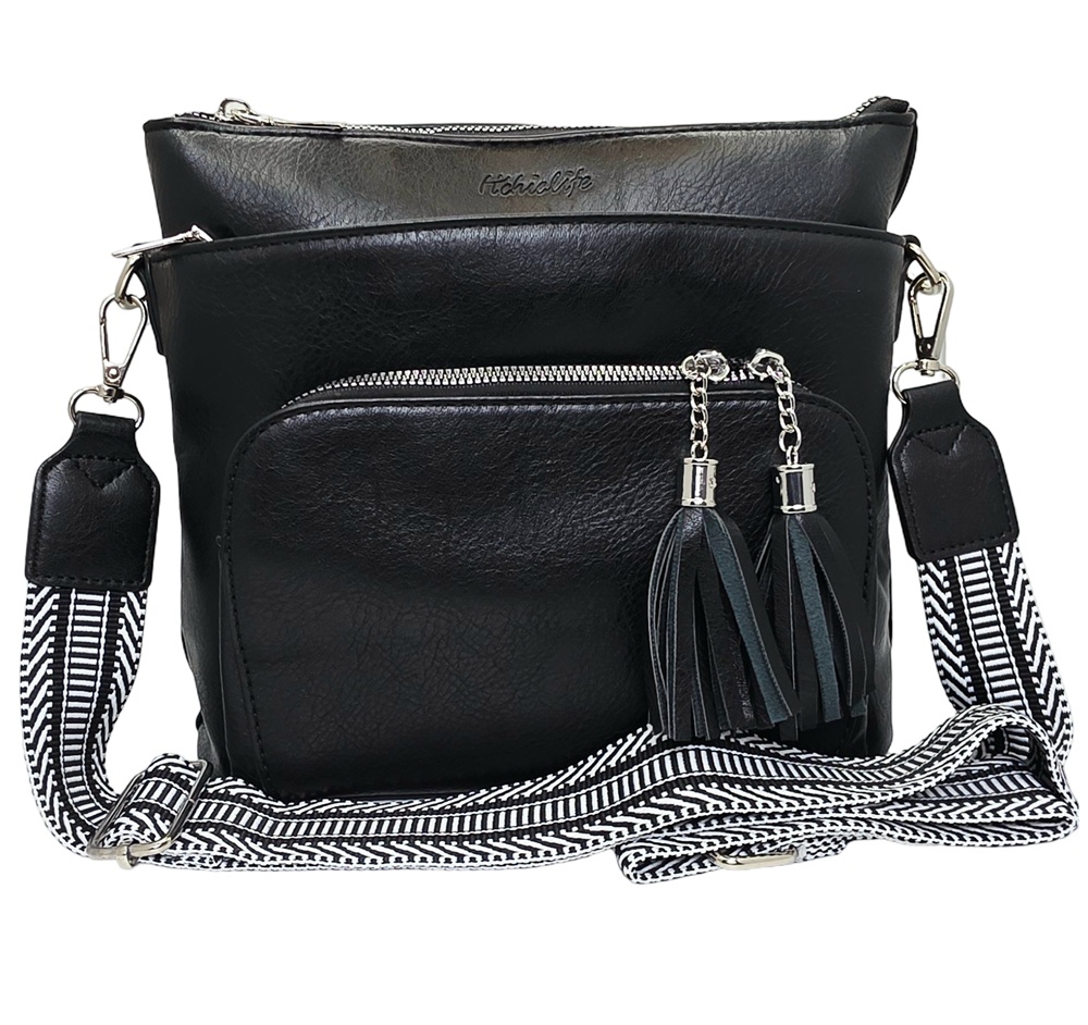 Onyx Tassel Crossbody Bag HCL001-B Black