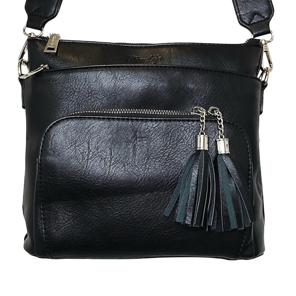 Onyx Tassel Crossbody Bag HCL001-B Black