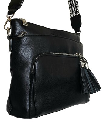 Onyx Tassel Crossbody Bag HCL001-B Black