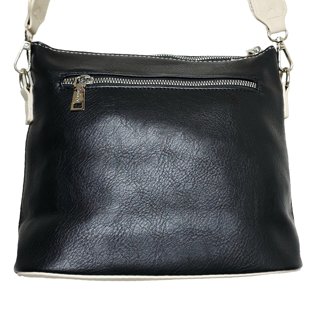 Eclipse Tassel Crossbody Bag HCL001-C Black - Cream