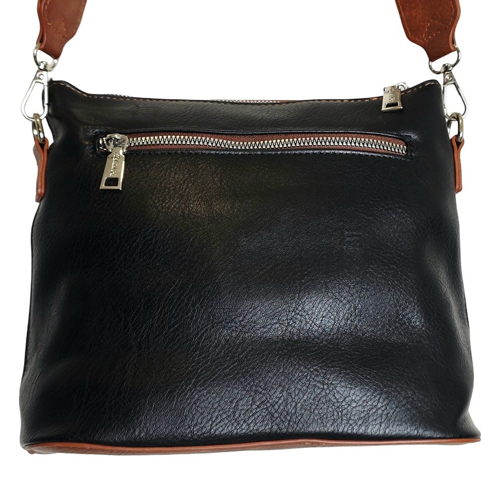 Ember Tassel Crossbody Bag HCL001-D Black - Tan