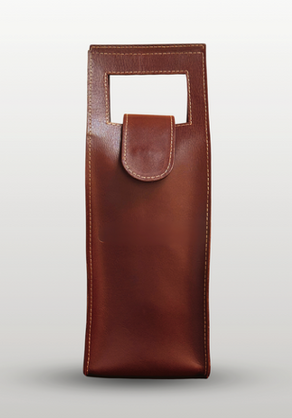 Minimalist wine leather carrier