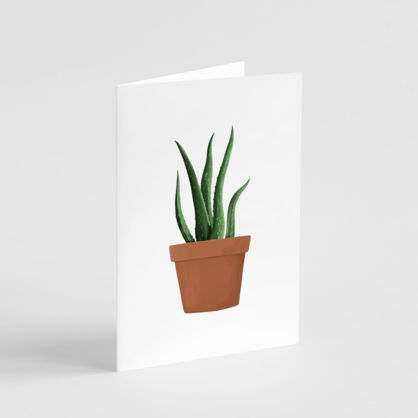 Aloe Vera Card - Plant Themed Housewarming Card, Plant Card