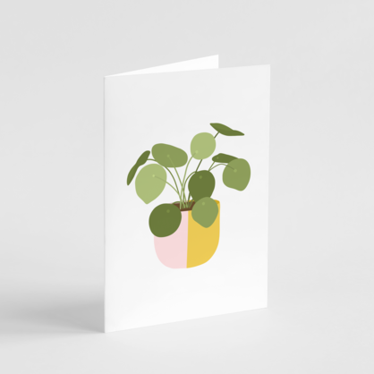 Chinese Money Plant Card - Cute Housewarming New Home Card