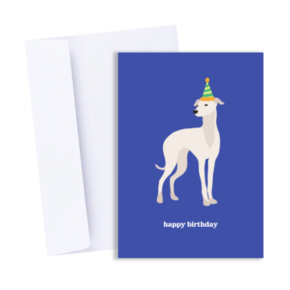 Whippet Birthday Card - Greyhound Dog Happy Birthday Card