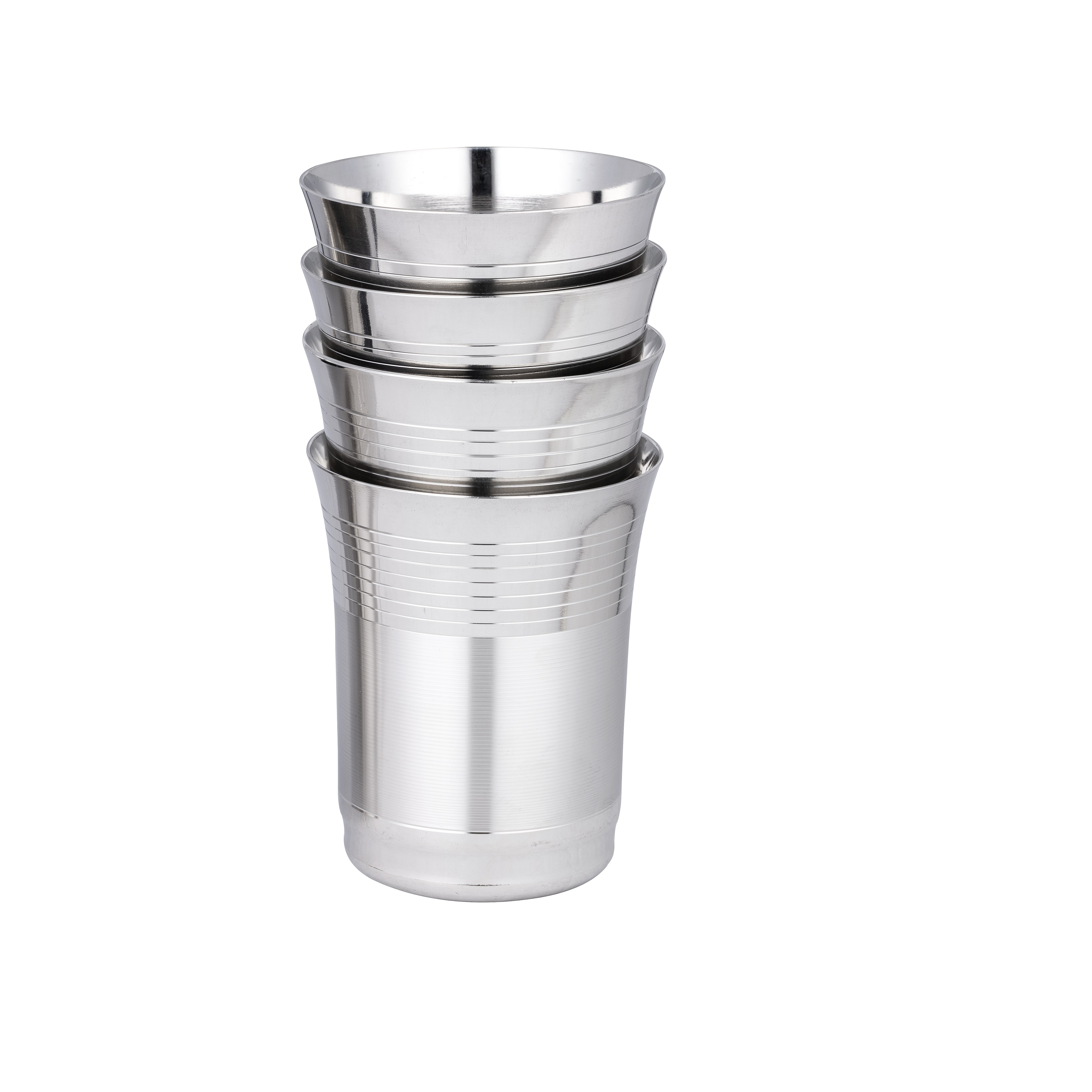 Stainless steel water glasses - Matt Ring