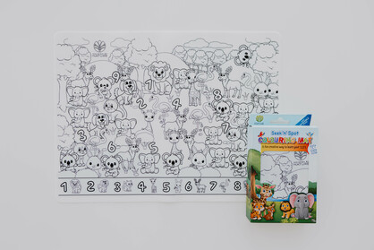 Seek N Spot Silicone Colouring Mat Animals