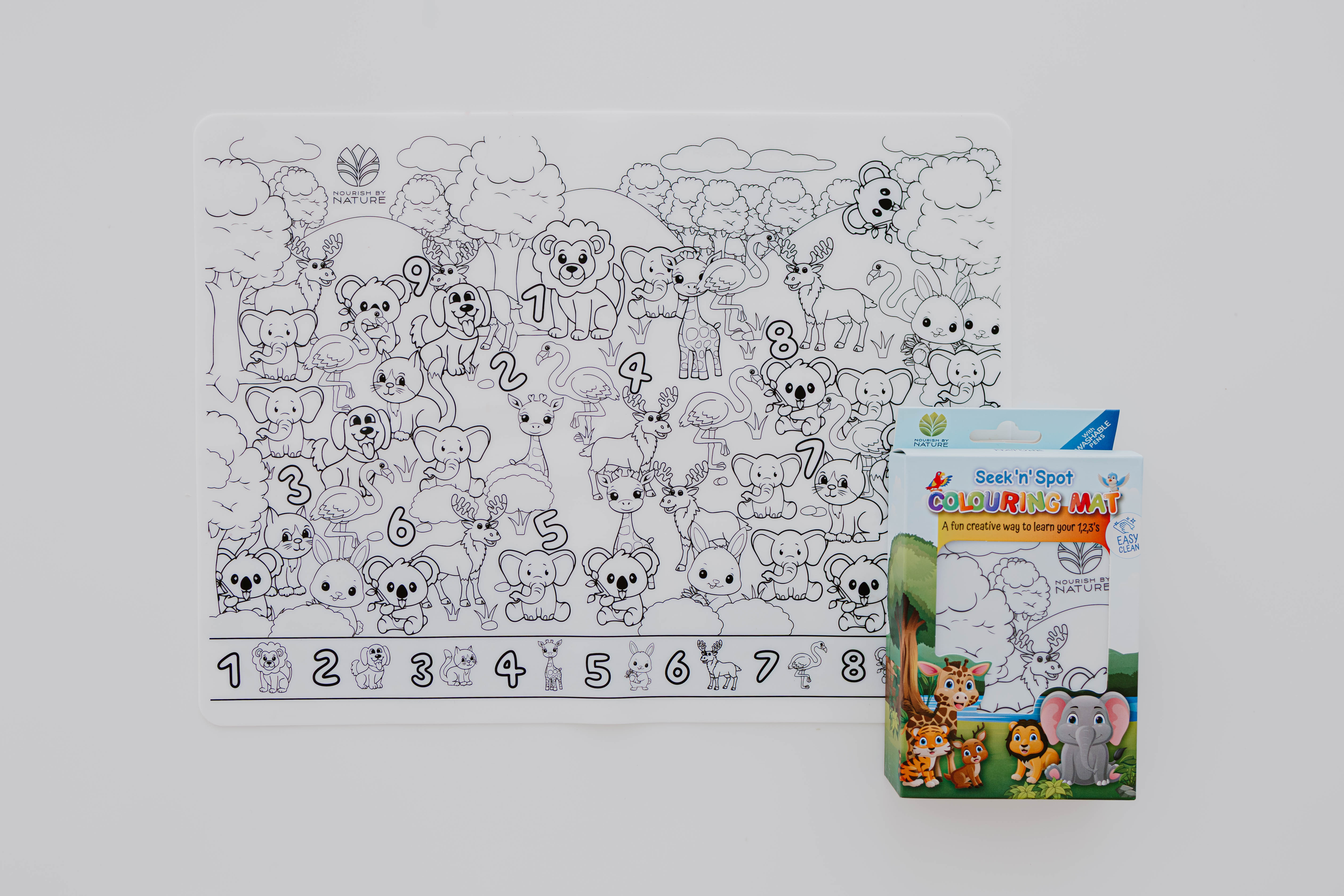 Seek N Spot Silicone Colouring Mat Animals