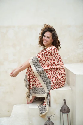 Kavya Long Kaftan ~ Leopard Print