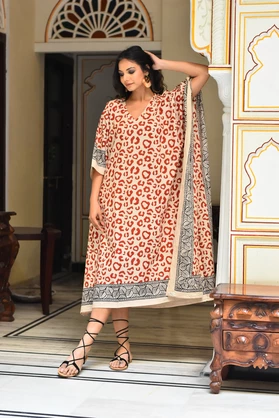 Kavya Long Kaftan ~ Leopard Print
