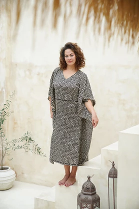 Kavya Long Kaftan ~ Leopard Print