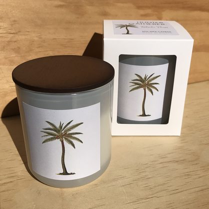 Coastal Range - Palm Tree design - Soy Wax Candle Glass