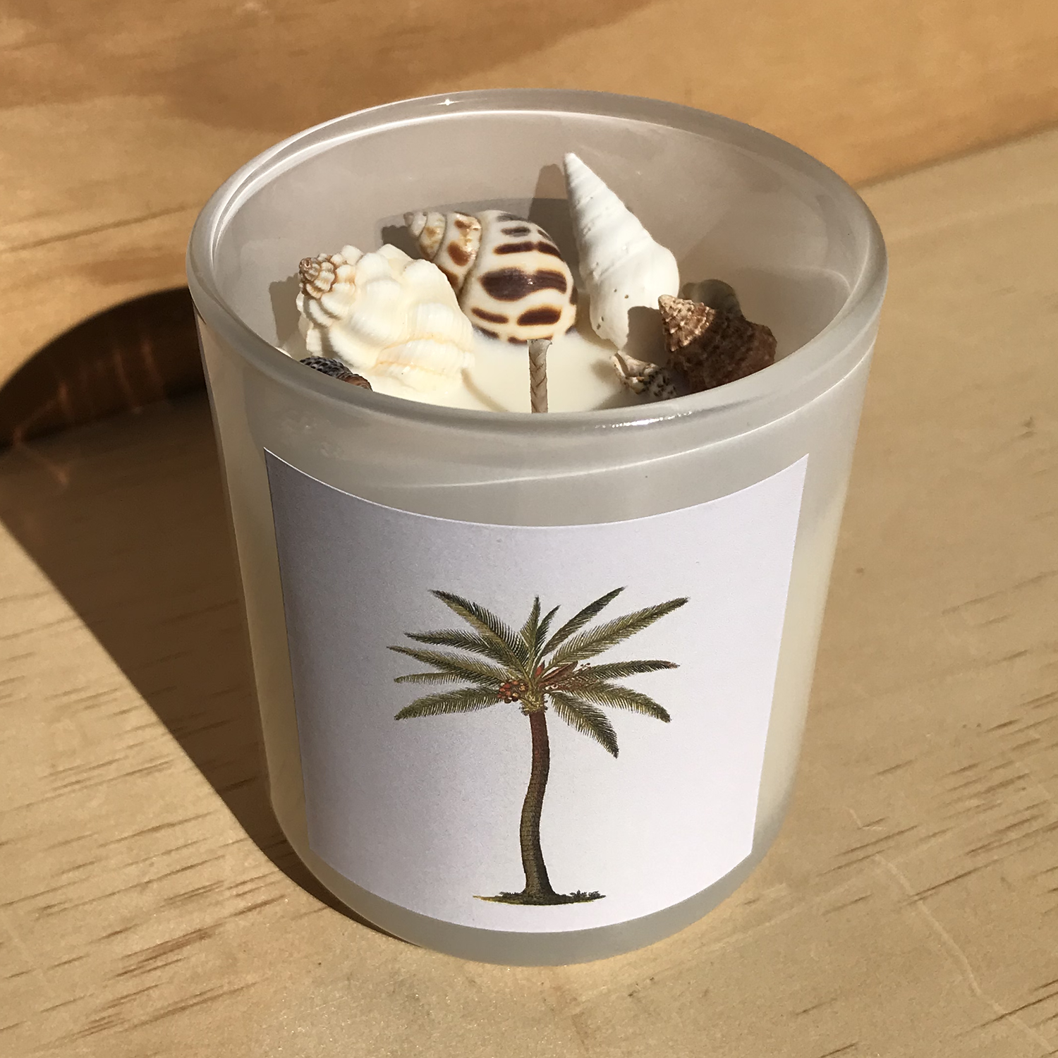 Coastal Range - Palm Tree design - Soy Wax Candle Glass
