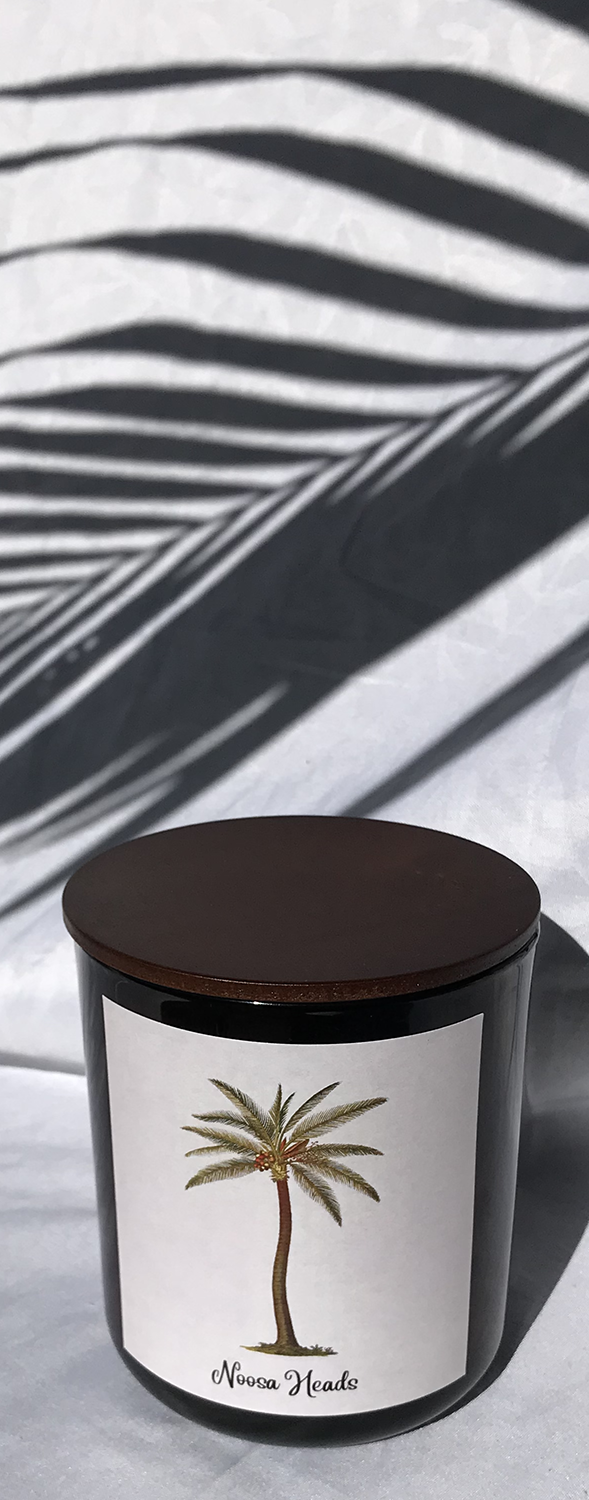 Coastal Range - Palm Tree design - Soy Wax Candle Glass
