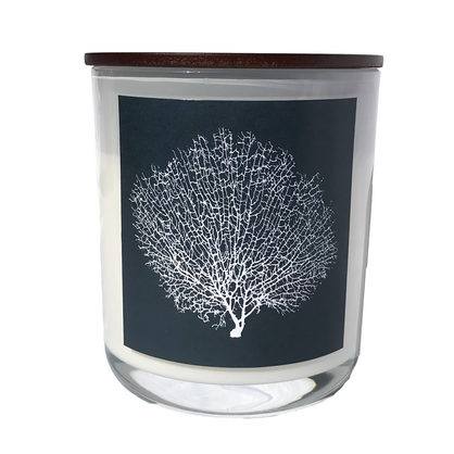Coastal Range - Coral design - Soy Wax Candle Glass