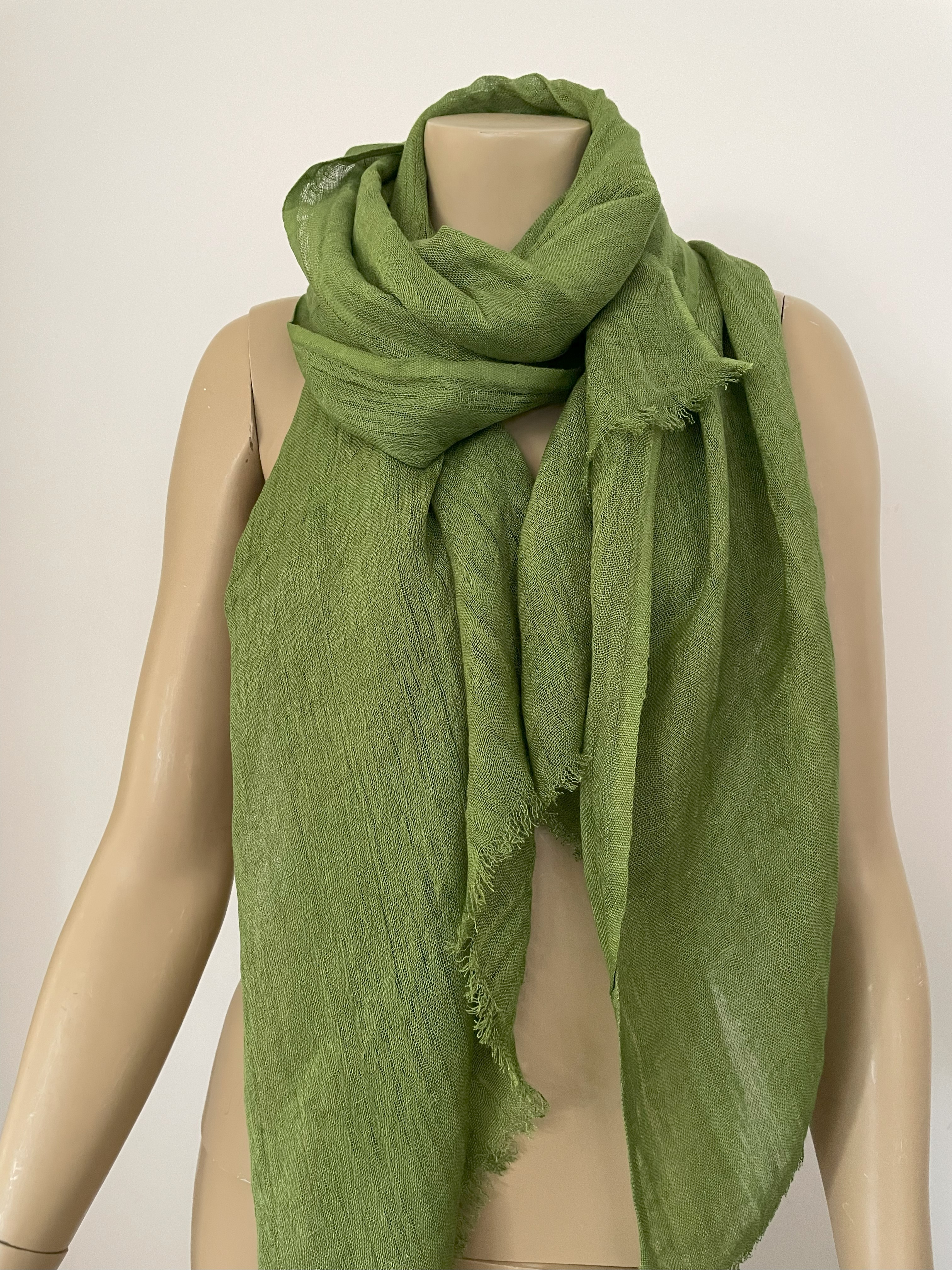 Linen Scarf Foliage 152