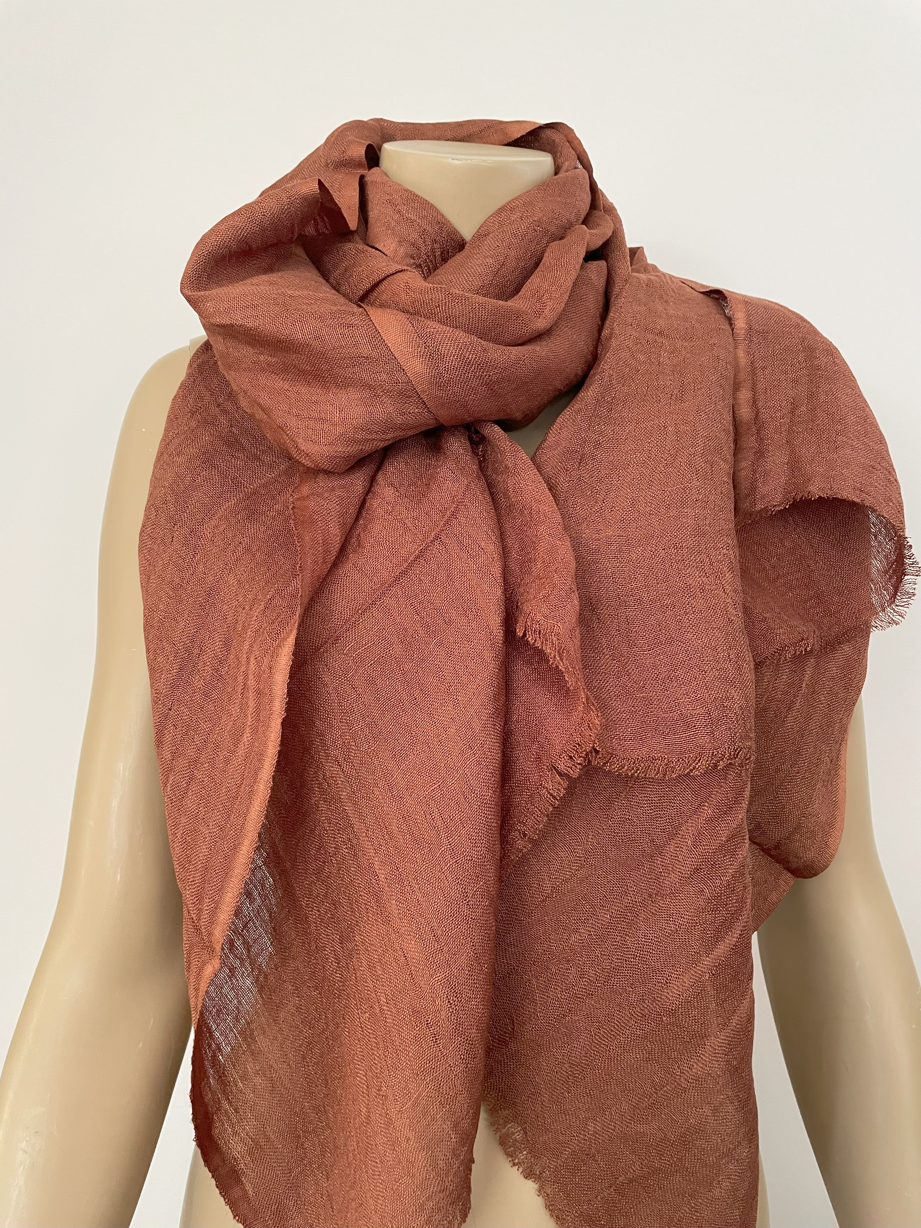 Linen Scarf Tobacco 182