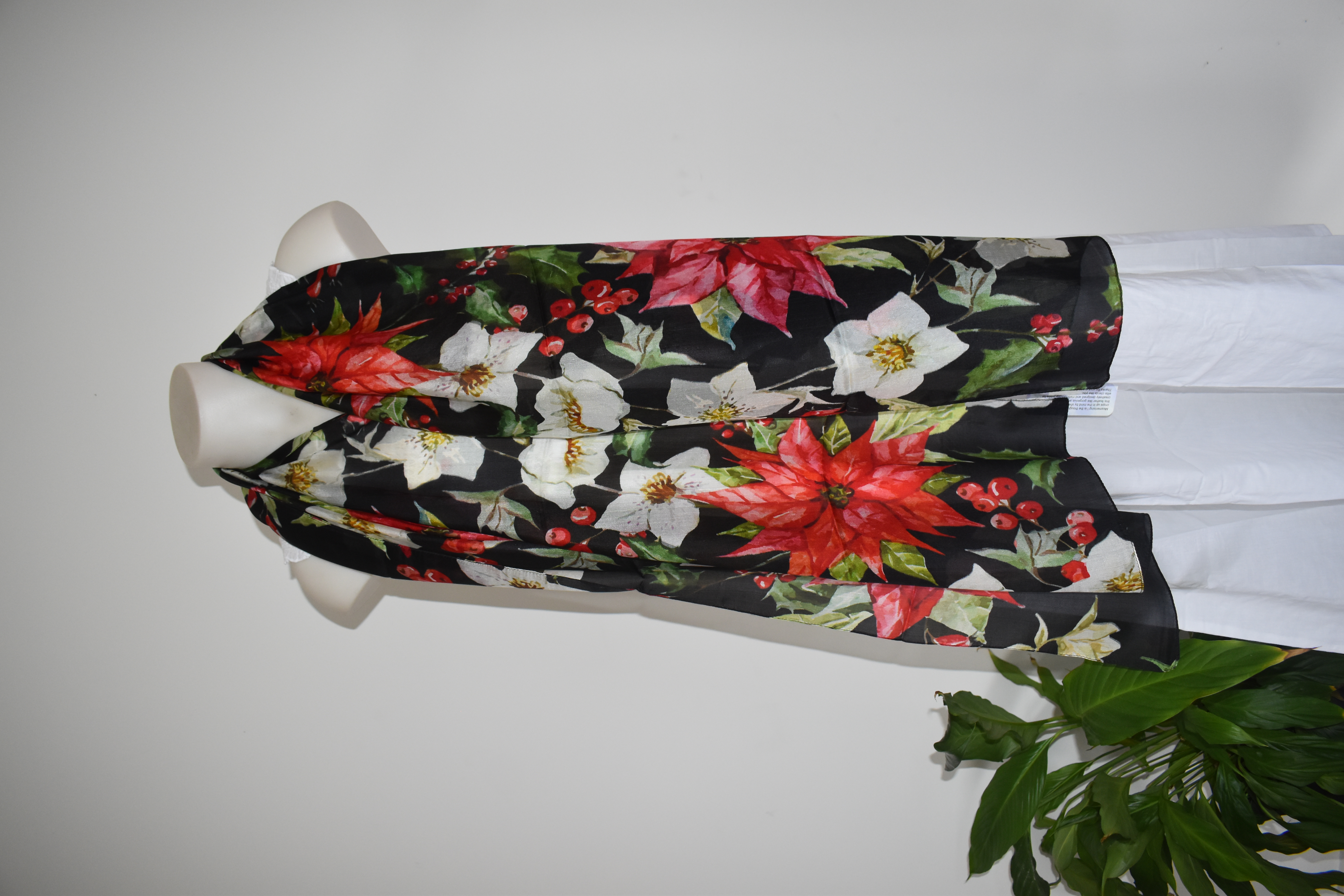 Silk Long Scarf P1 Black