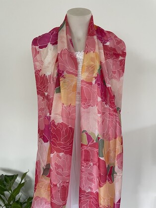 Silk Long Scarf P2 Pink