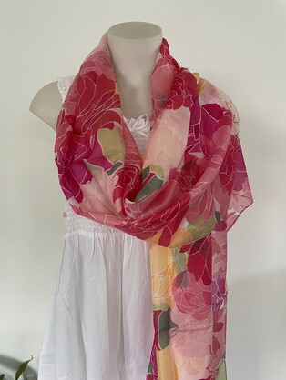 Silk Long Scarf P2 Pink