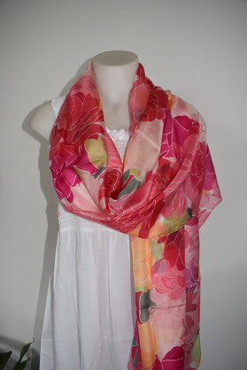 Silk Long Scarf P2 Pink