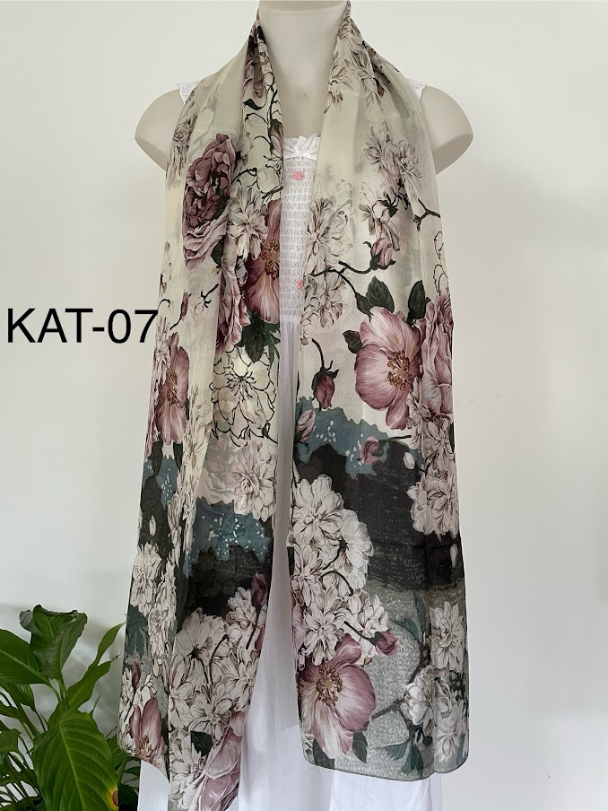 Silk Long Scarf Kate 07