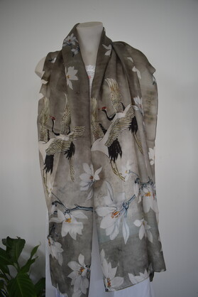 Silk Long Scarf FW 506 Grey