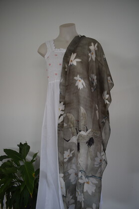 Silk Long Scarf FW 506 Grey