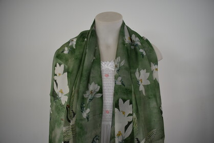 Silk Long Scarf FW 506 Greenish