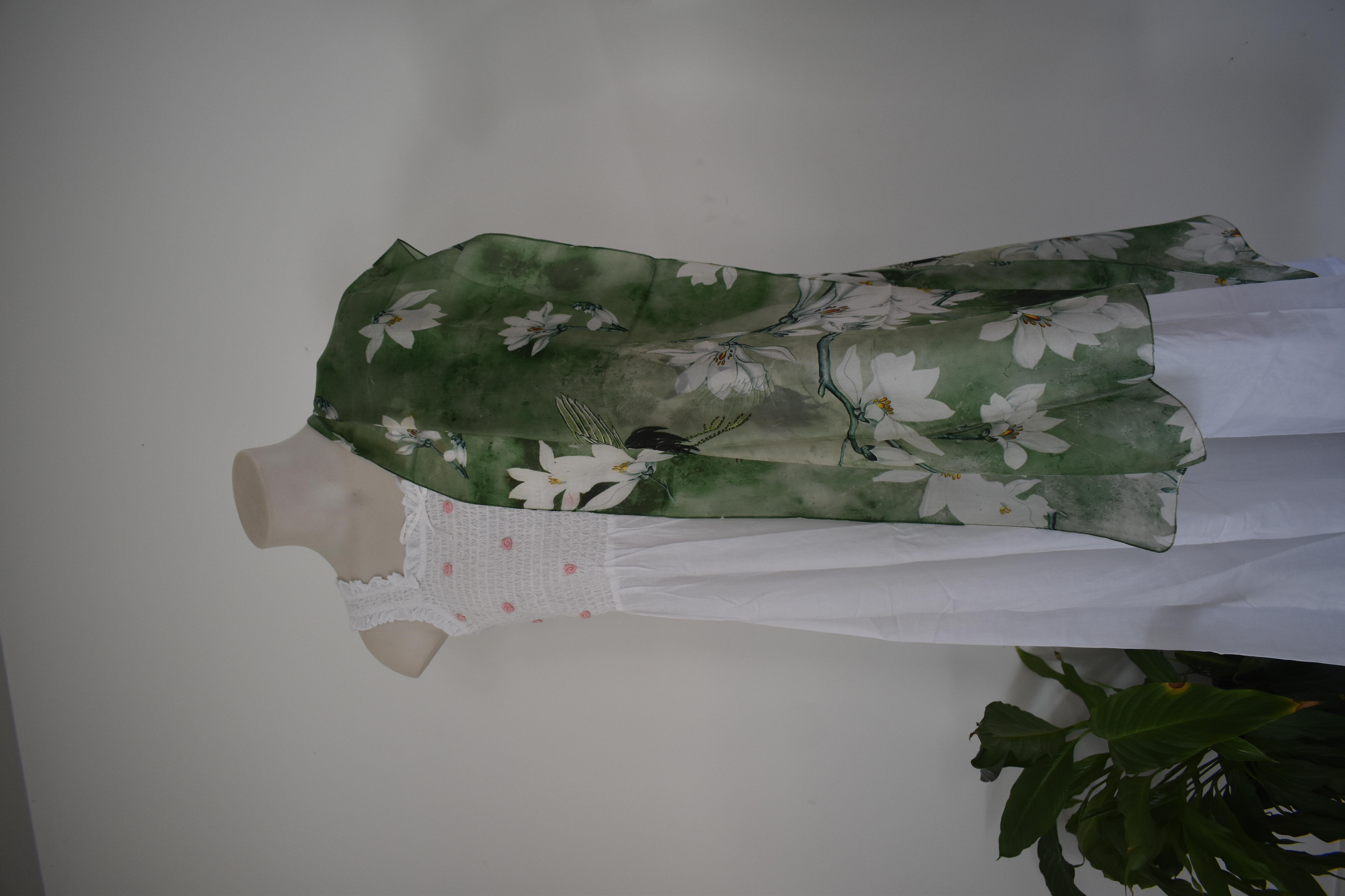 Silk Long Scarf FW 506 Greenish