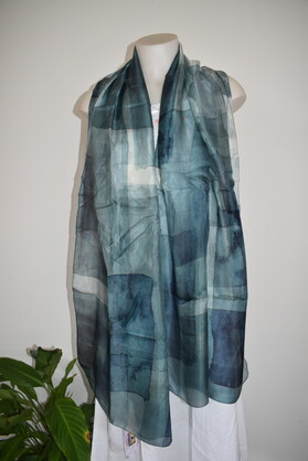 Silk Long Scarf FW 504 Green