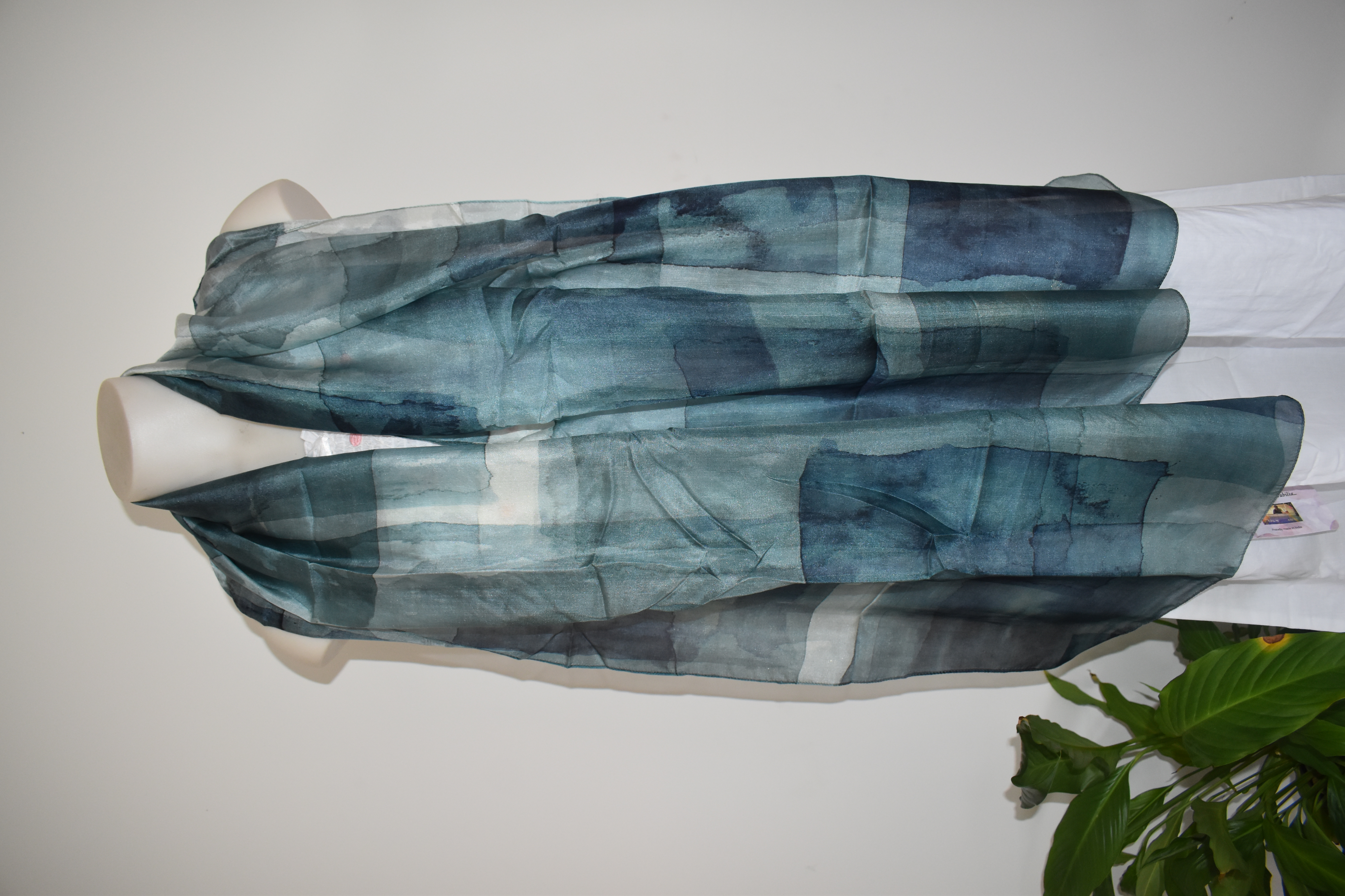 Silk Long Scarf FW 504 Blue