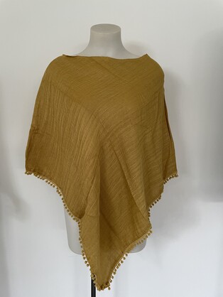 Linen Poncho SpicyMustard
