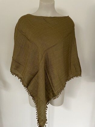 Linen Poncho Moss Green 169