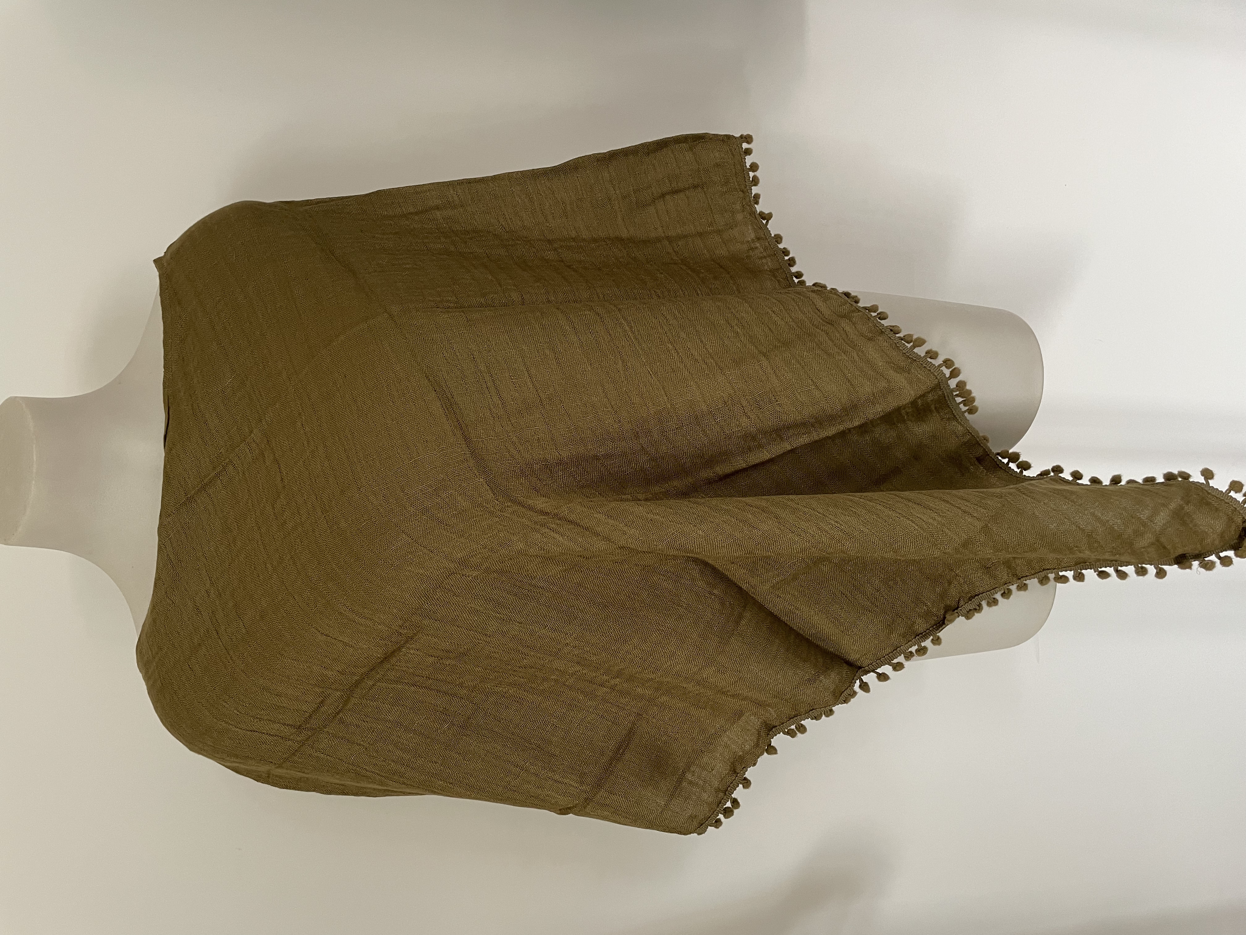 Linen Poncho Moss Green 169