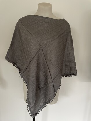 Linen Poncho Ash