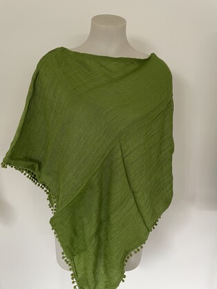 Linen Poncho Foliage 152