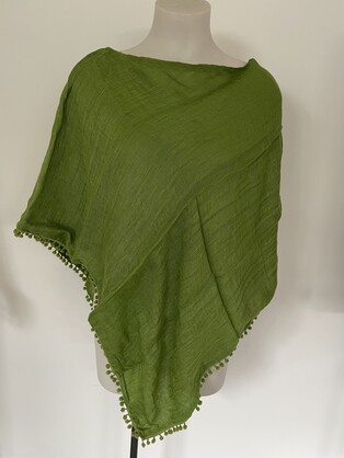 Linen Poncho Foliage 152