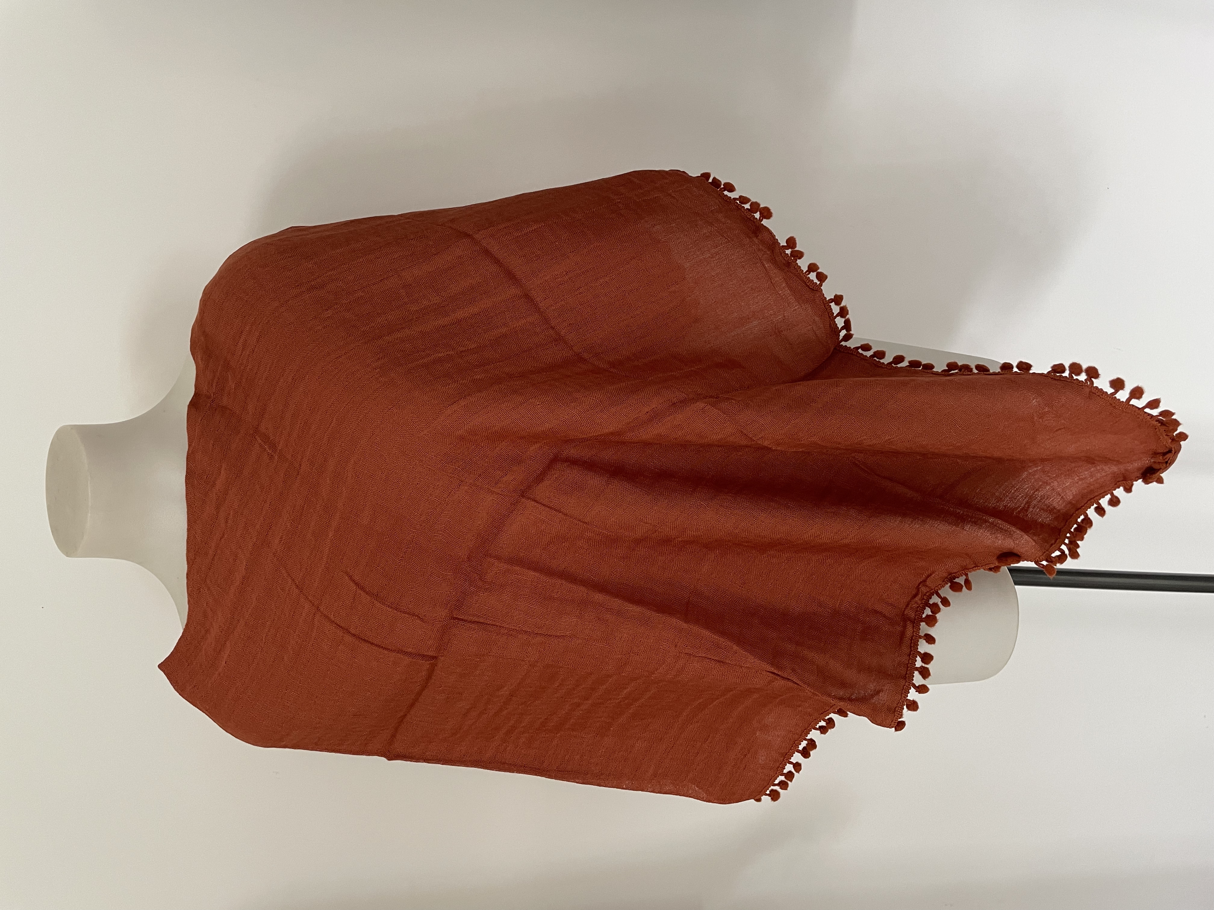 Linen Poncho Rust 212