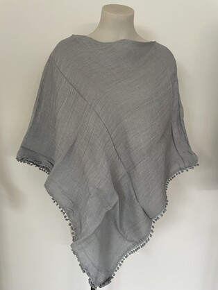 Linen Poncho Duck Egg 32