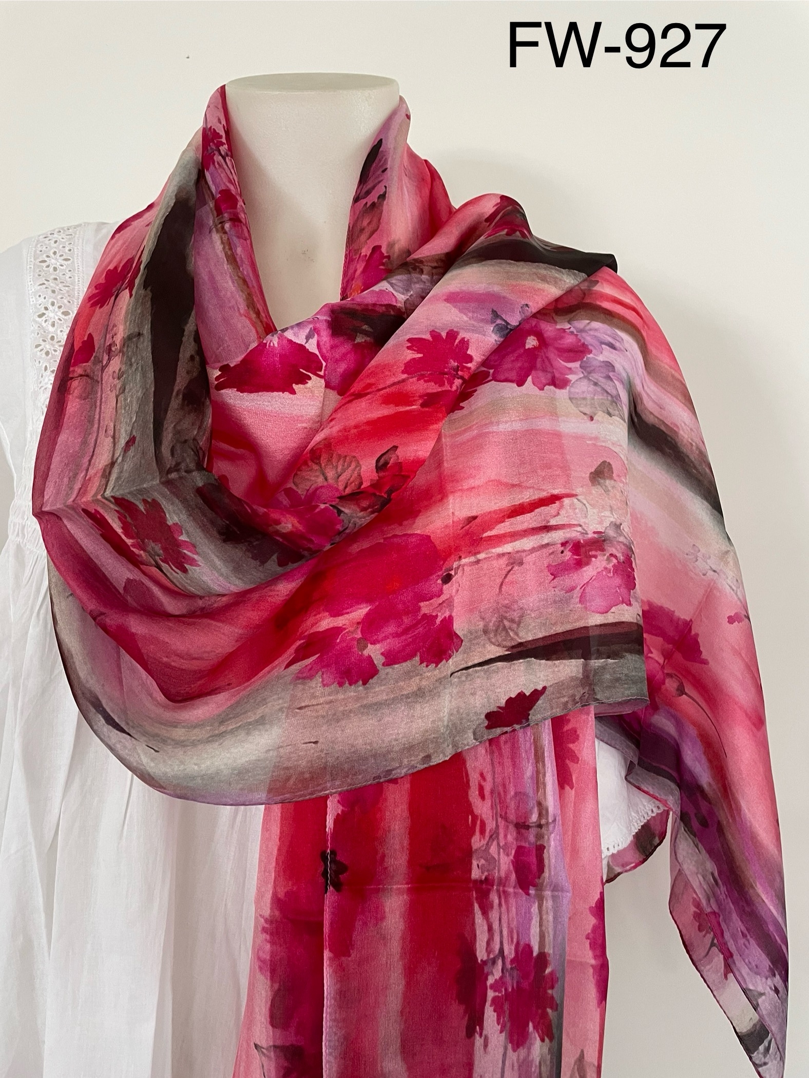 Silk Long Scarf FW-927