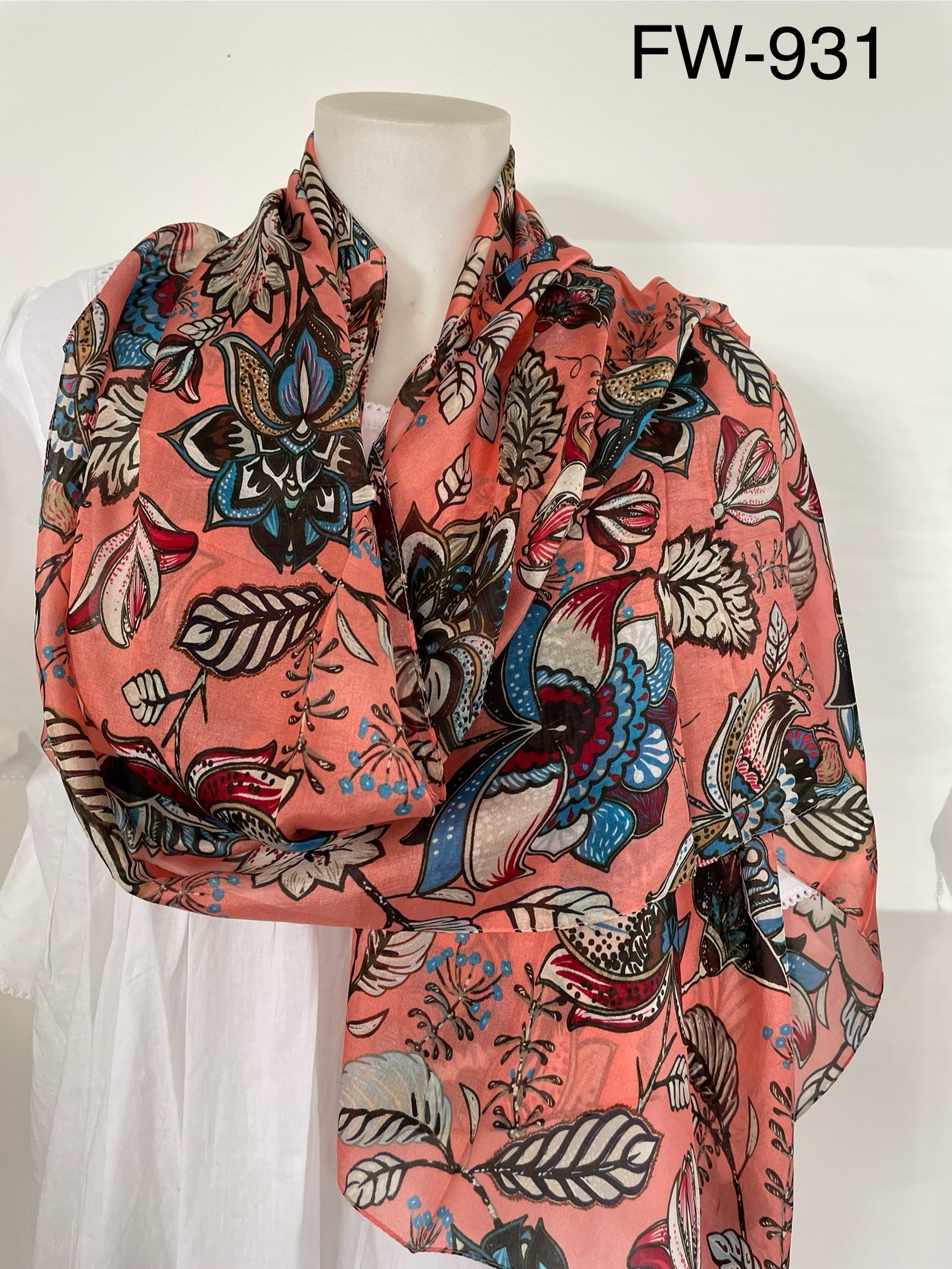 Silk Long Scarf FW-931