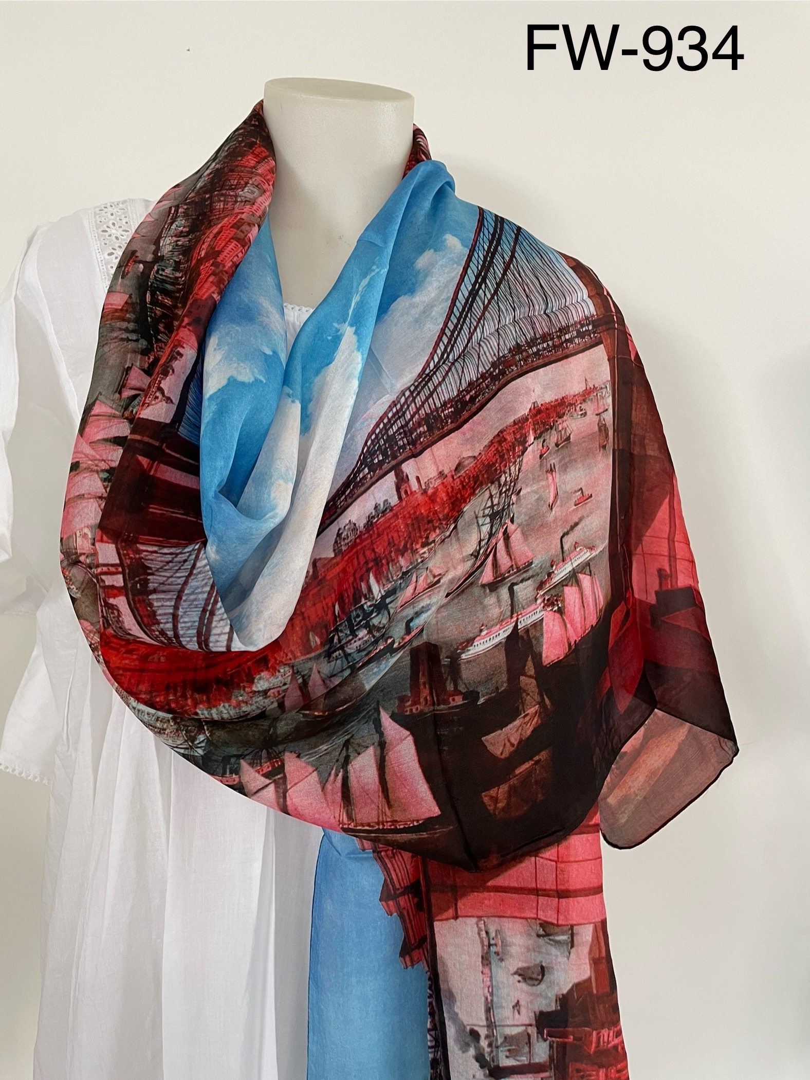 Silk Long Scarf FW-934