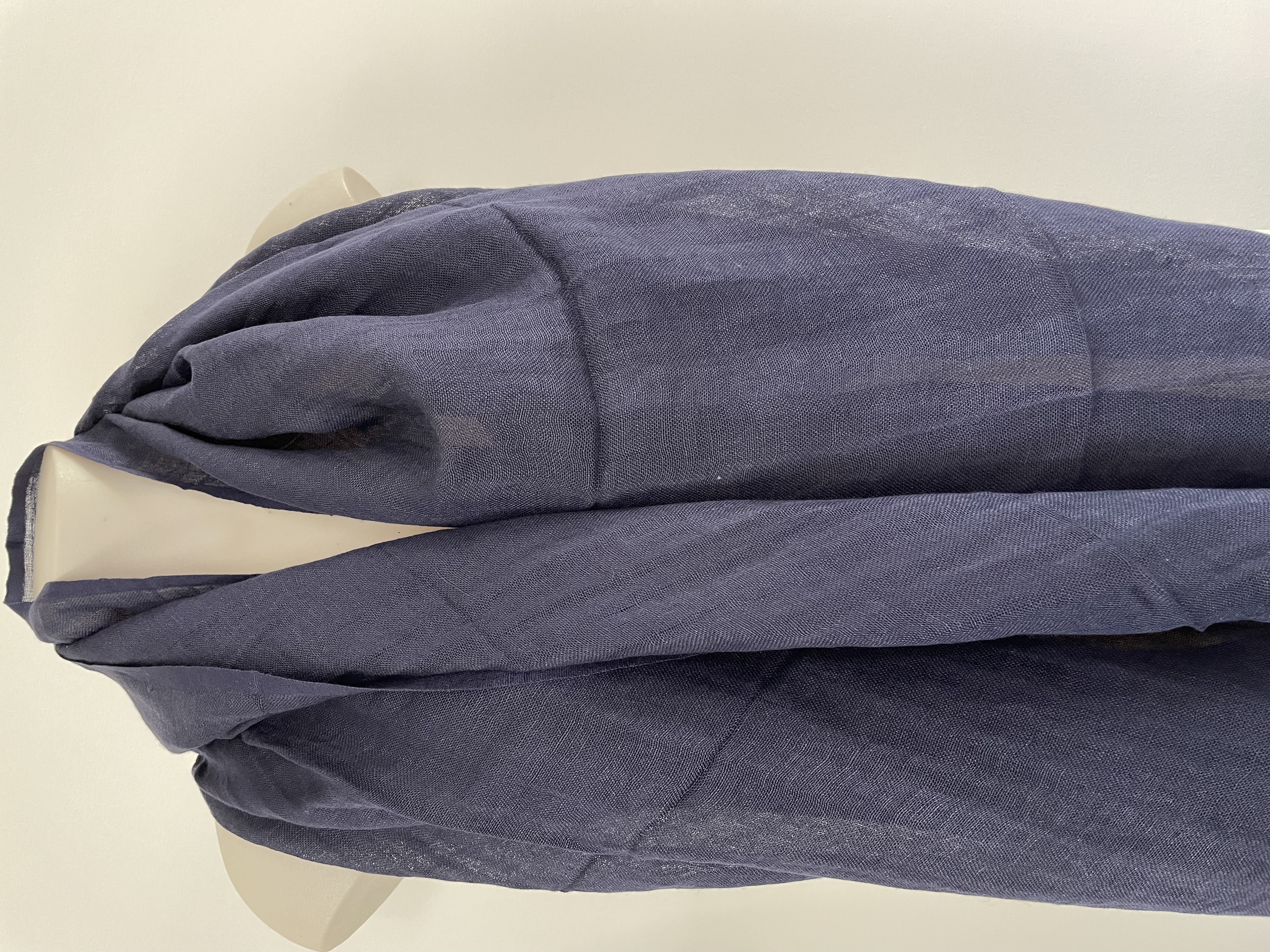 Linen Scarf Navy 90 D