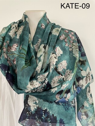 Silk Long Scarf Kate 09